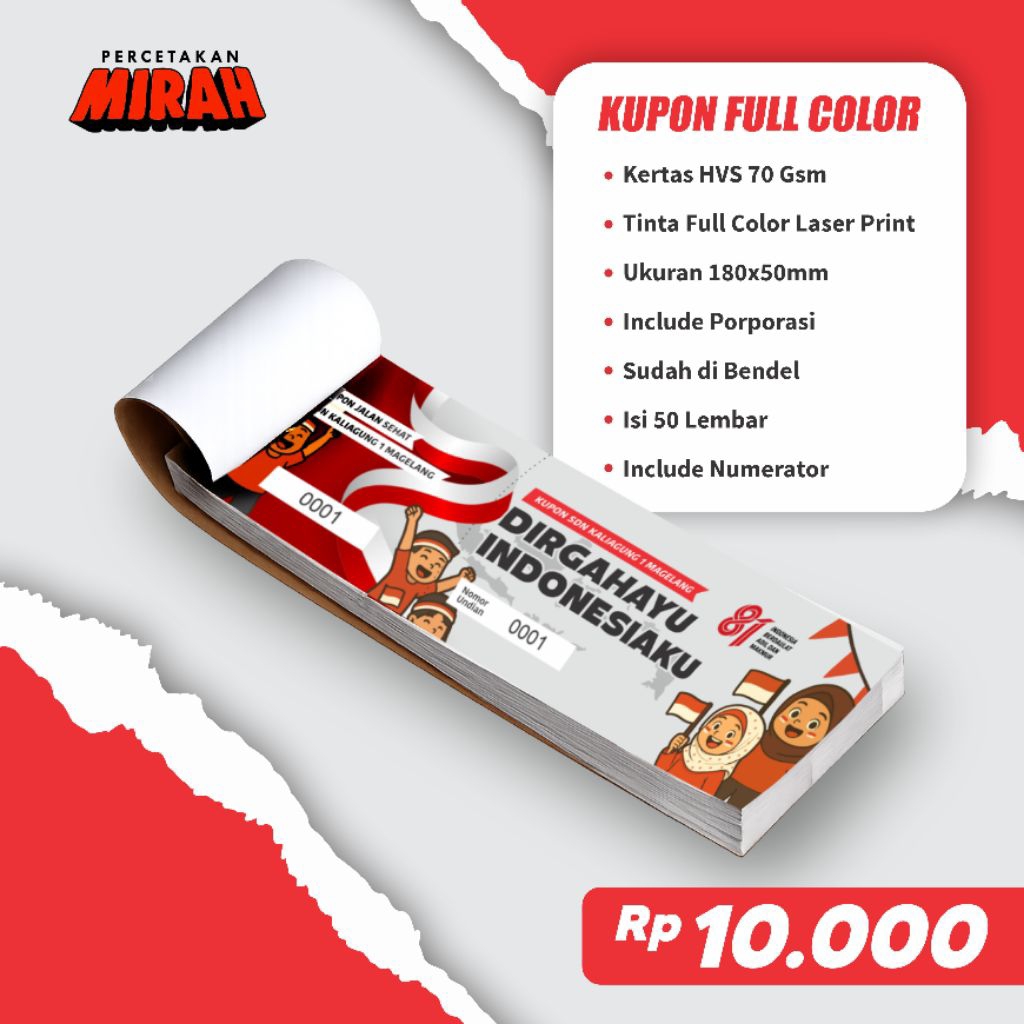 KUPON / KUPON JALAN SANTAI / KUPON JALAN SEHAT / KARCIS / TIKET / KUPON DOORPIRZE