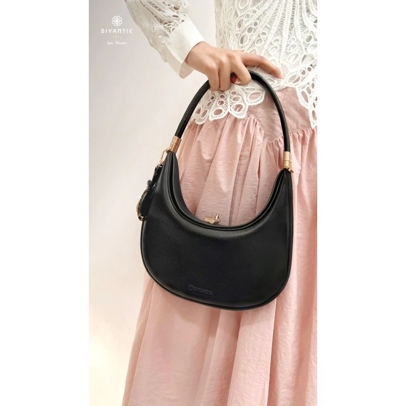 BIYANTIE Sapphire Handbag Premium Leather - Tas Bahu Wanita Genuine Cow Leather Tas Jinjing Sling Ba