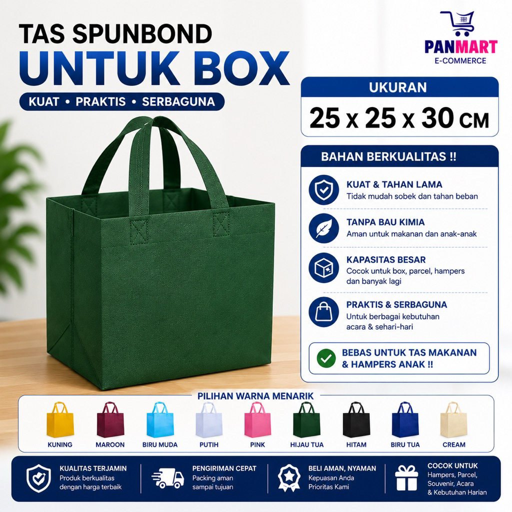 Tas Spunbond Hajatan Dus Box Kotak Ukuran 25X25CM Tas Box Nasi Tas Dux Box Makanan