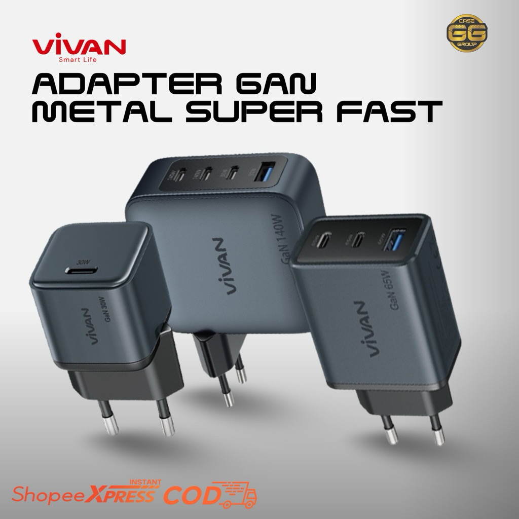ADAPTER CHARGER VIVAN USB C GAN07 65watt//GAN0845watt//GAN0930watt