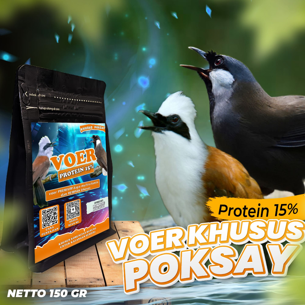 MAKANAN BURUNG POKSAY | VOER BURUNG POKSAY | VOER HARIAN | VOER NUTRISI KOMPLIT | VOER HARIAN KHUSUS