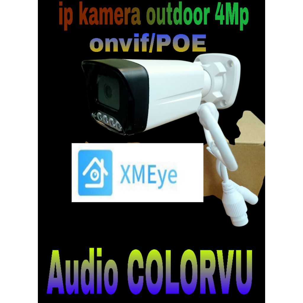 Ip camera outdor 4Mp audio colorvu onvif/Poe