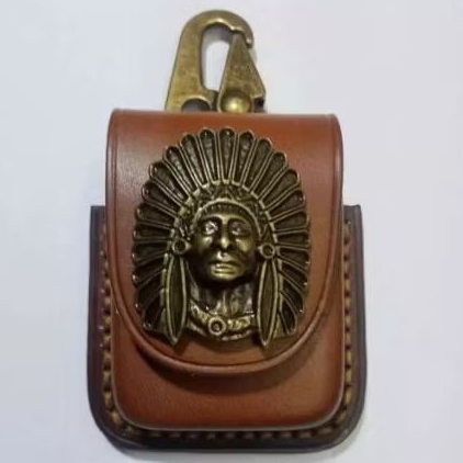 Sarung Zippo Kulit Vegtan Special Edition | Concho Button Indian | Cantelan