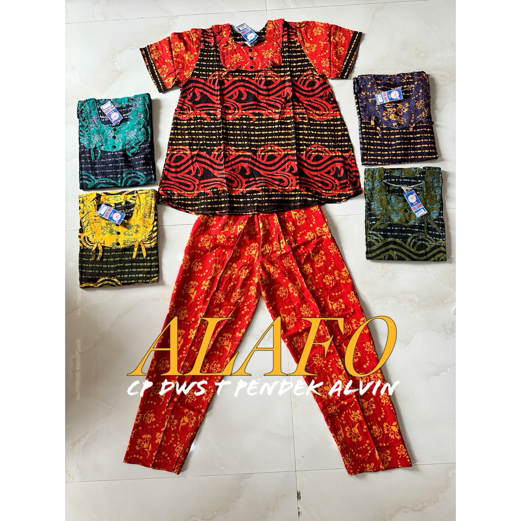 BAJU TIDUR NYAMAN CP DEWASA T PENDEK BATIK ALVIN CITAK