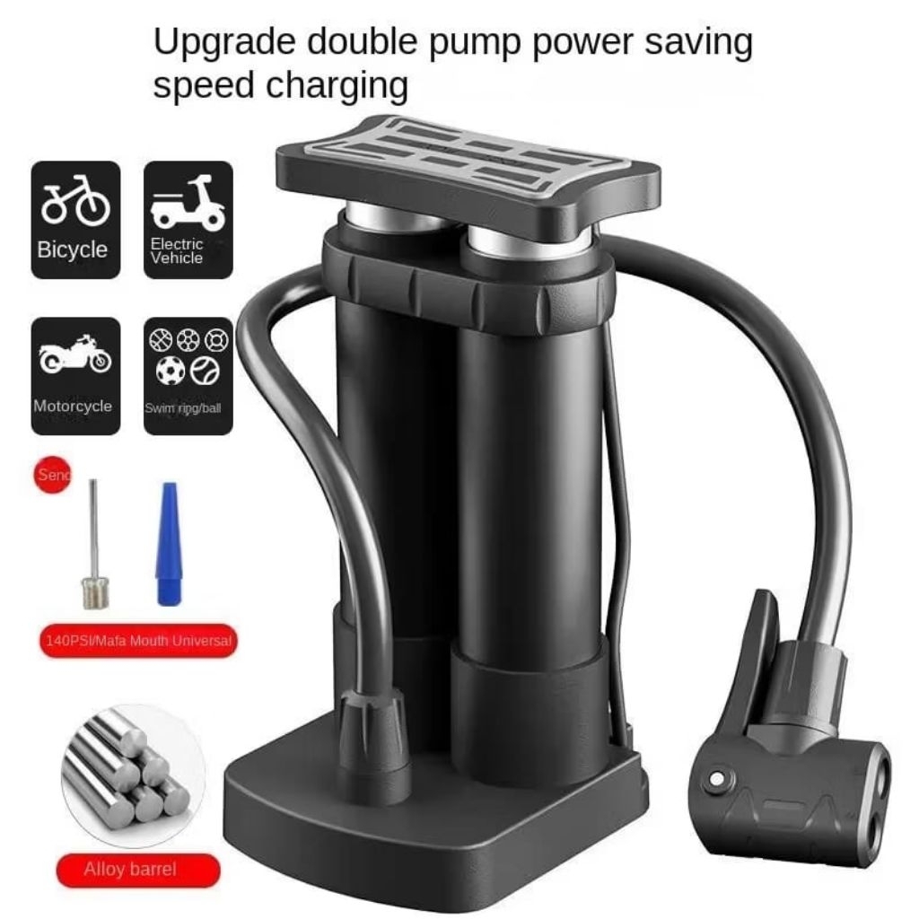 ( FOOT PUMP ) Pompa Angin Ban Mini Foot Pump Portable High Pressure Pompa