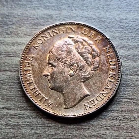 Koin Perak 1 Gulden Wilhelmina Tahun 1939