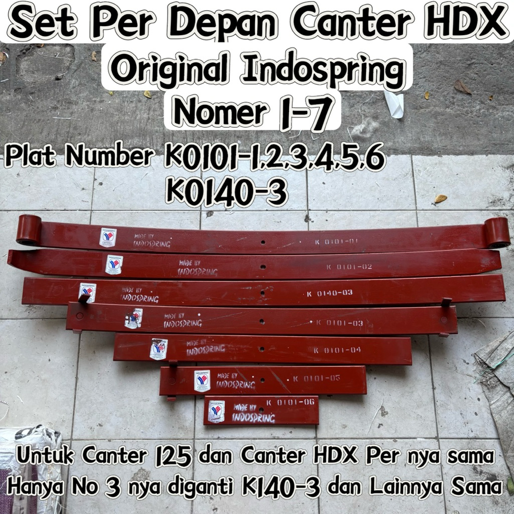 Set Per Depan Canter HDX Original Indospring 100% / Per Assy Depan HDX ORI INDOSPRING / Per Daun Dep