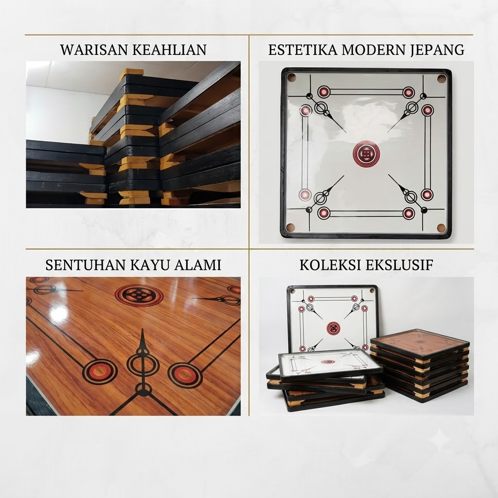 Meja Karambol Kayu Set Lengkap Bonus Biji Karambol + Kristal Bubuk Bubles Murah