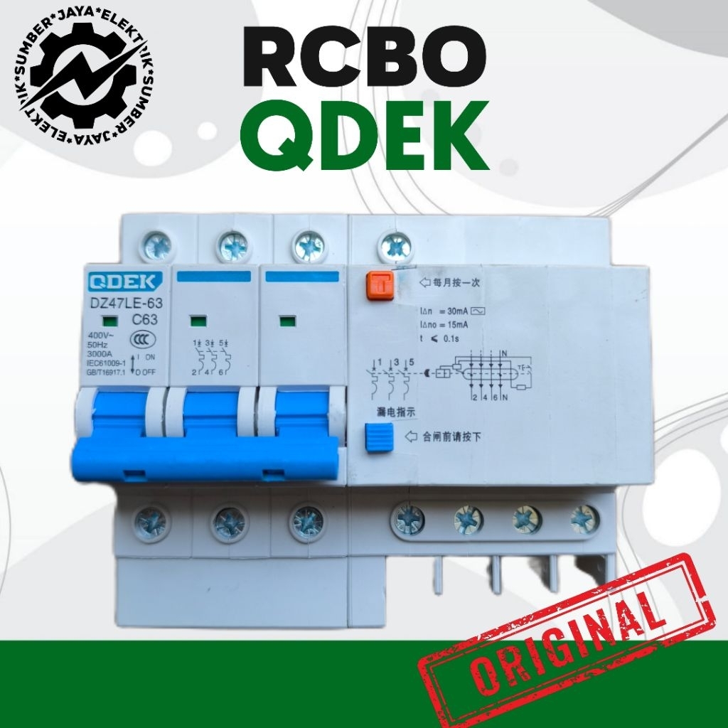 RCBO QDEK TYPE DZ47LE-63 C63 ORIGINAL