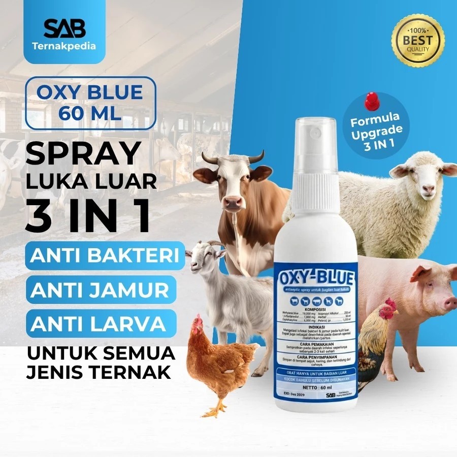 Oxy Blue 60ml - Metoxy Blue 250ml - Pengganti Obat Luka Hewan - Obat Hewan Ternak