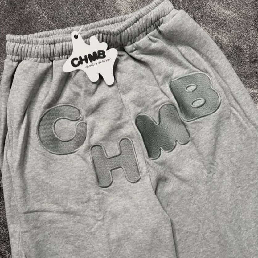 CELANA PANJANG BORDIR  CHMB UNISEX PRIA DAN WANITA FLEECE COTTON COD