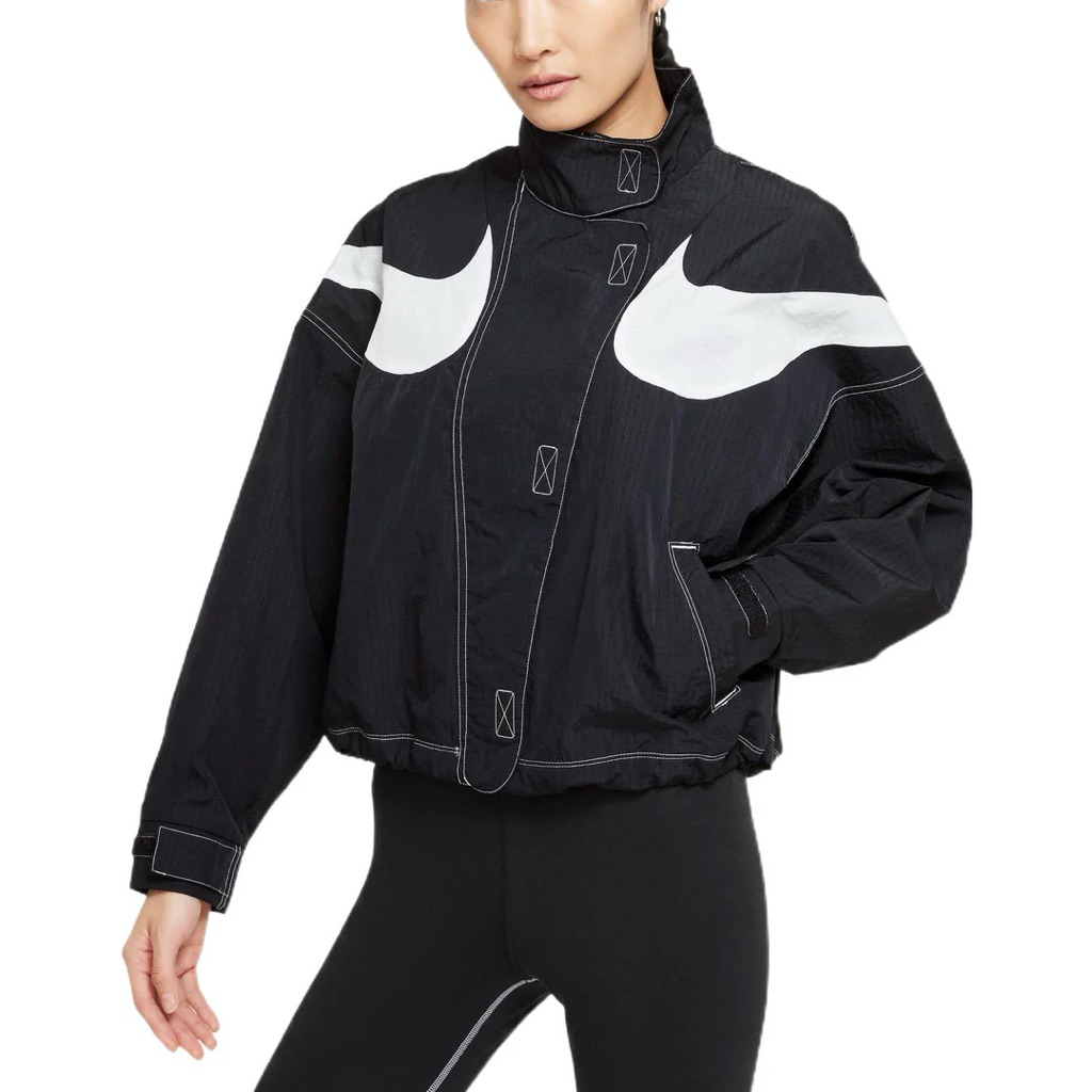 PL (Size L) - Original Nike Women Sportswear Jacket Windbreaker Swoosh Sports Stand Collar Woven Jac