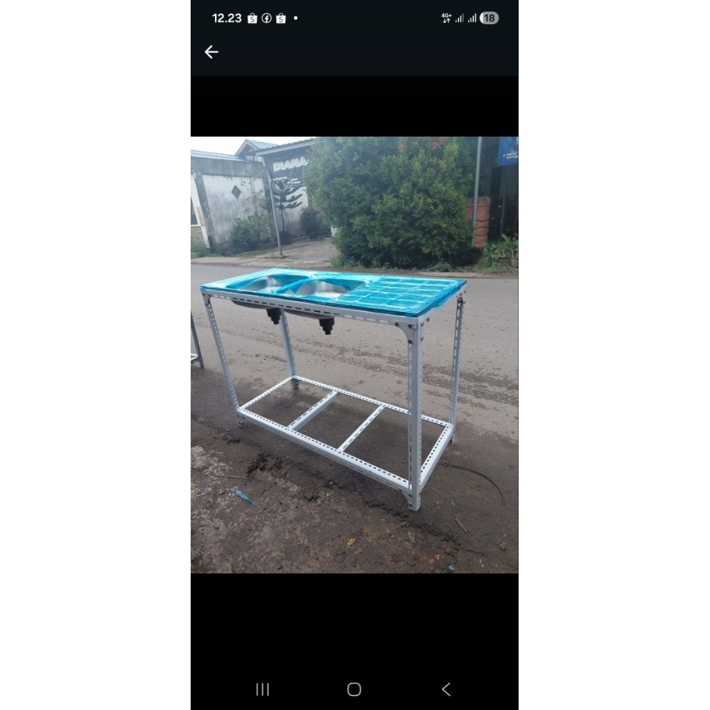 Wastafel 2 lubang bahan tebal