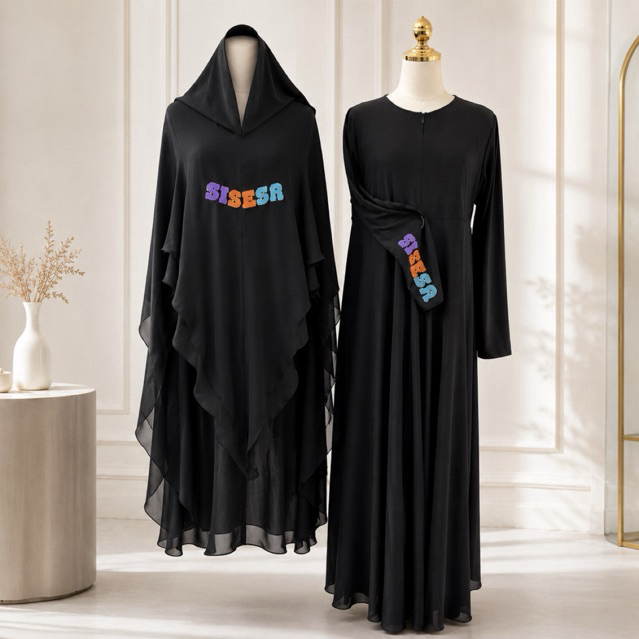(SALE) ECER GAMIS / KHIMAR SISESA HITAM/PUTIH BEST SELLER