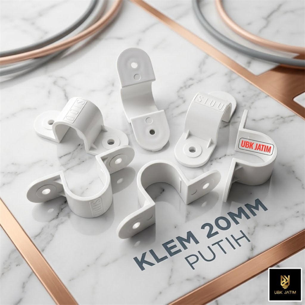 KLEM PIPA KABEL LISTRIK PUTIH 20MM SIDO