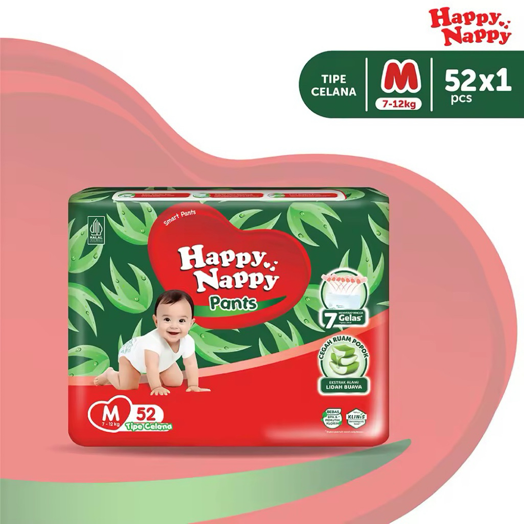 Happy Nappy Pants M52 /  Popok Pampers Murah