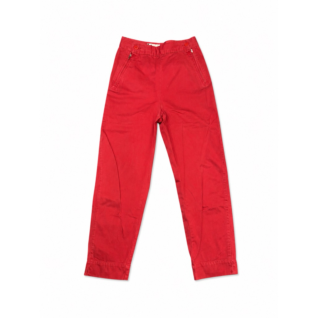 preloved benetton trousers flat lay