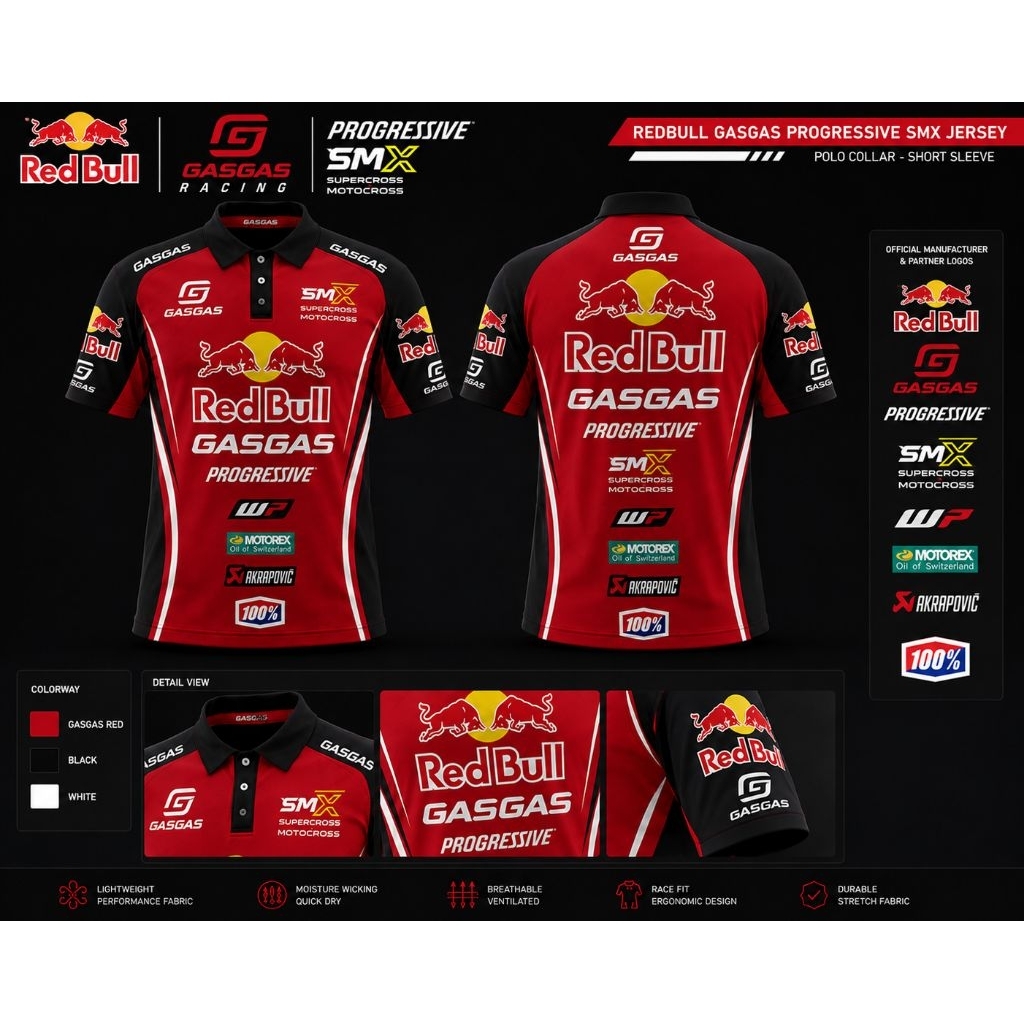 Jersey SMX Motocross RedBull dan Rockstar