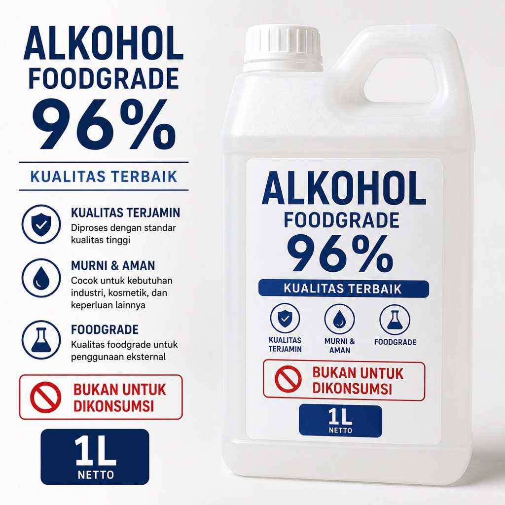 Alkohol/ Etanol 96% FG 1 LITER FOOD GRADE
