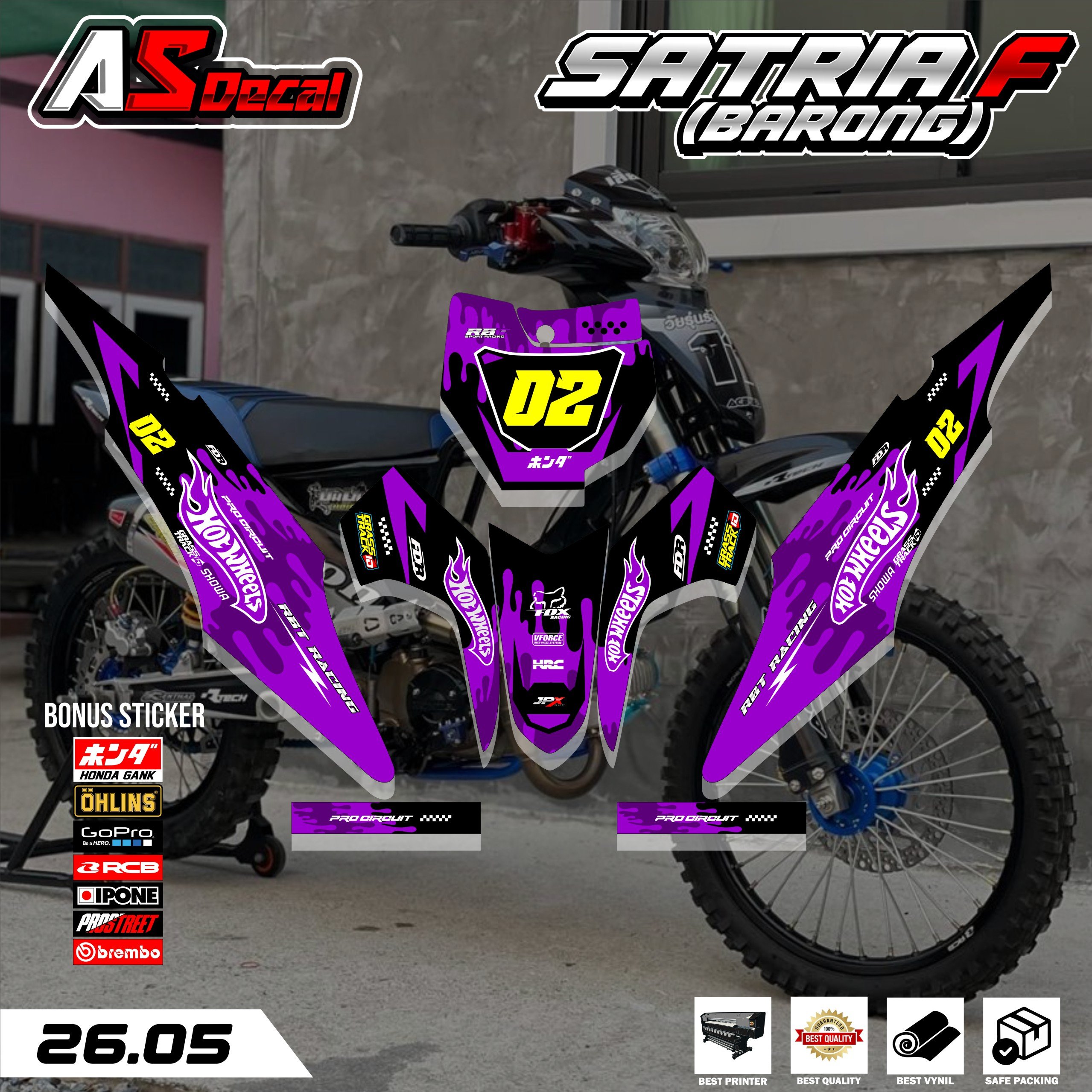 COD Sticker RBT SATRIA F BARONG MOTOR RBT BEBEK MODIF SUPERMOTO YZ CRF KLX KX KTM RBT new terbaru MO
