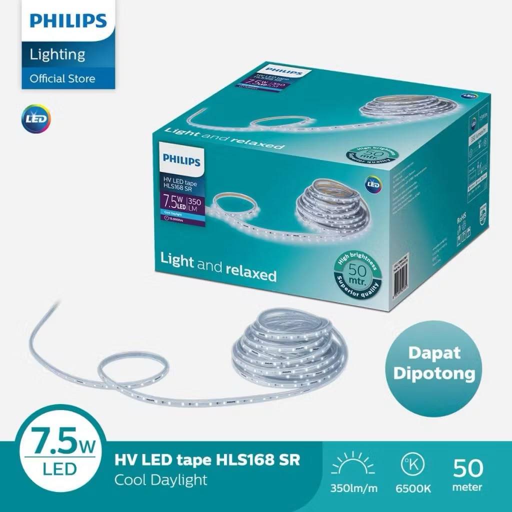 Philips Lampu LED Strip HLS168 7,5W/M 50M 6500K 865 350LM Putih