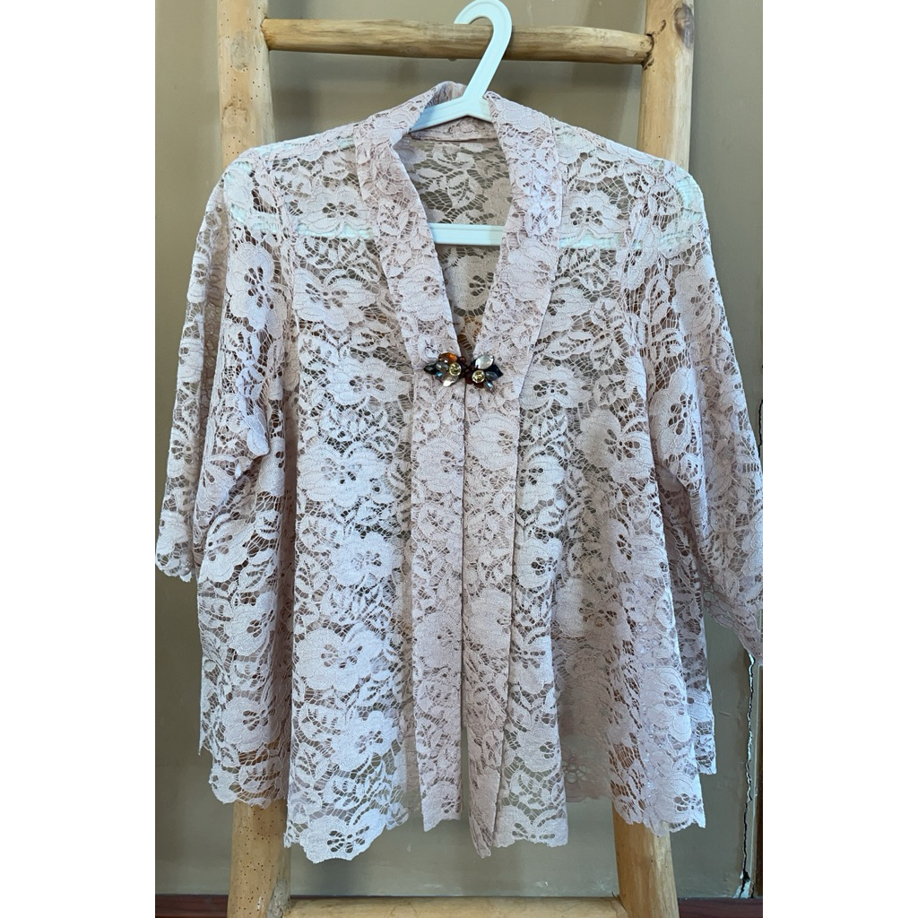 Kebaya Brukat A-line Pink salem PL
