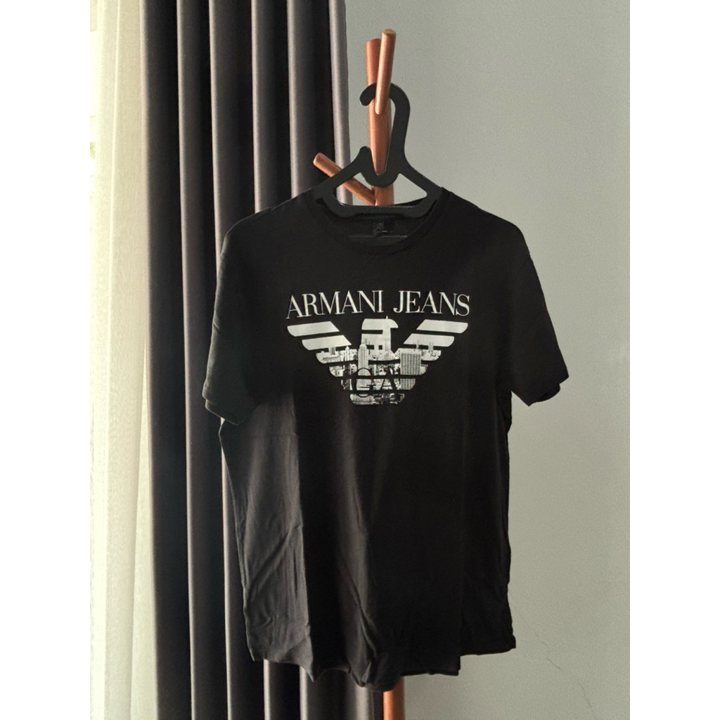 Kaos branded Armani pria hitam original