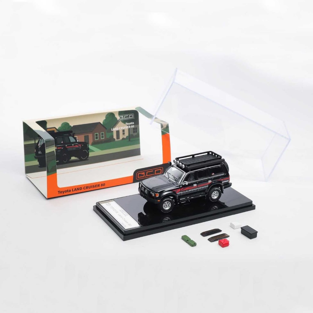 SUPER LANGKA Landcruiser Land Cruiser VX 80 VX80 1/64 GCD Hitam Offroad Diecast Mobil