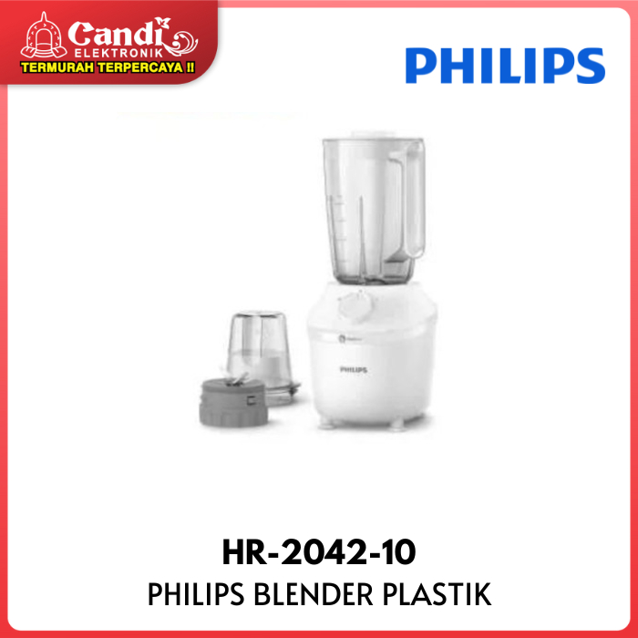 PHILIPS Blender 1 Liter Plastik Warna Putih HR-2042-10