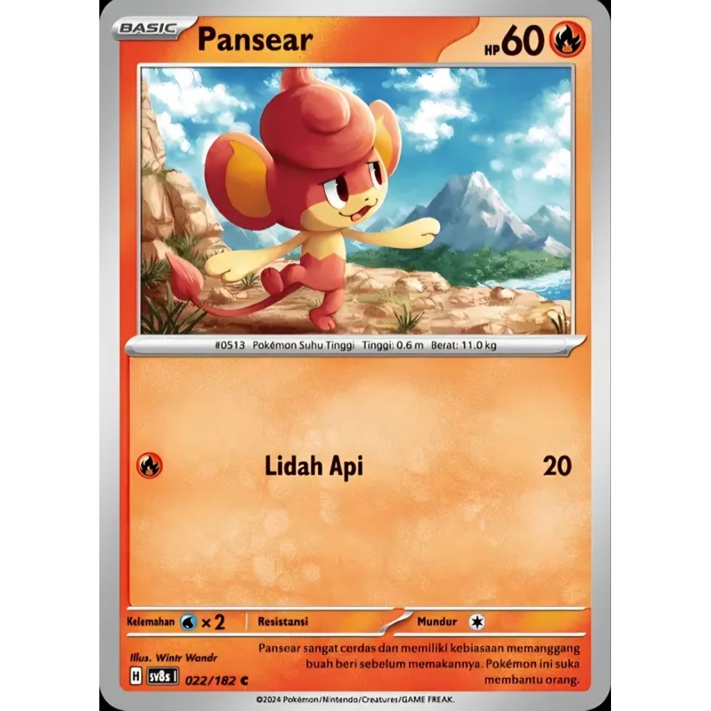 Tcg Pokemon Pansear Holo & Non Holo SSP ID