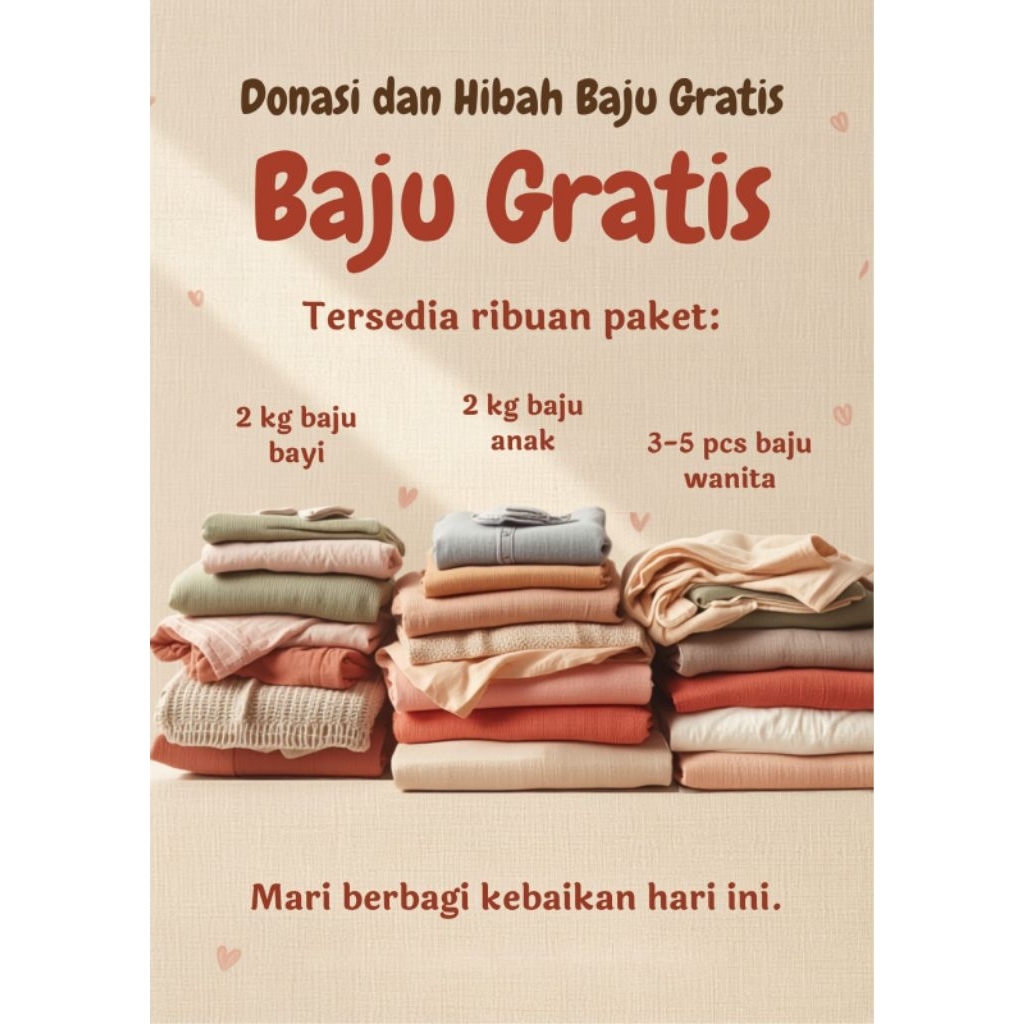 HIBAH BAJU GRATIS SESUAI KEBUTUHAN (BACA DESKRIPSI)