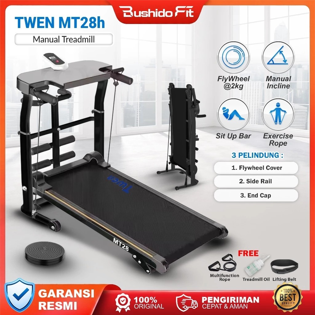 TWEN MT31 MT38 Treadmill Tanpa Listrik Treadmill Manual Treadmill Multifungsi Treadmill Lipat Alat O