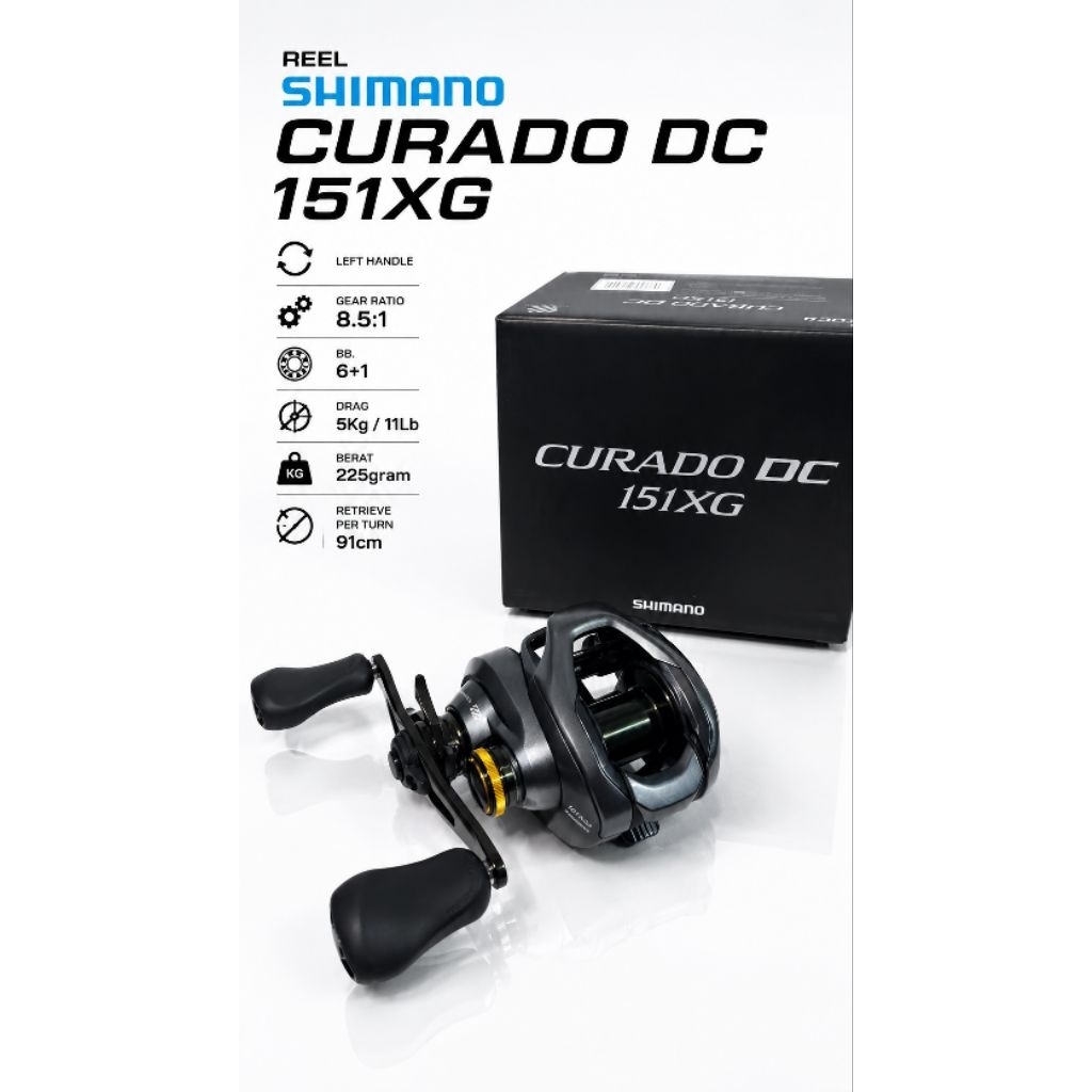 Reel bc Shimano Curado DC 151 XG Hendle Kiri ( Garansi resmi )