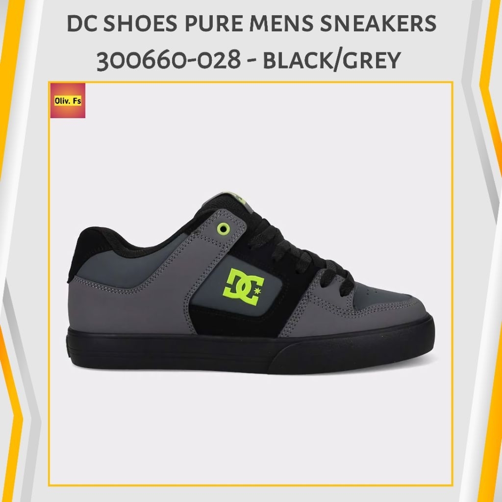 DC Shoes Pure Mens Sneakers 300660-028 - Black/Grey