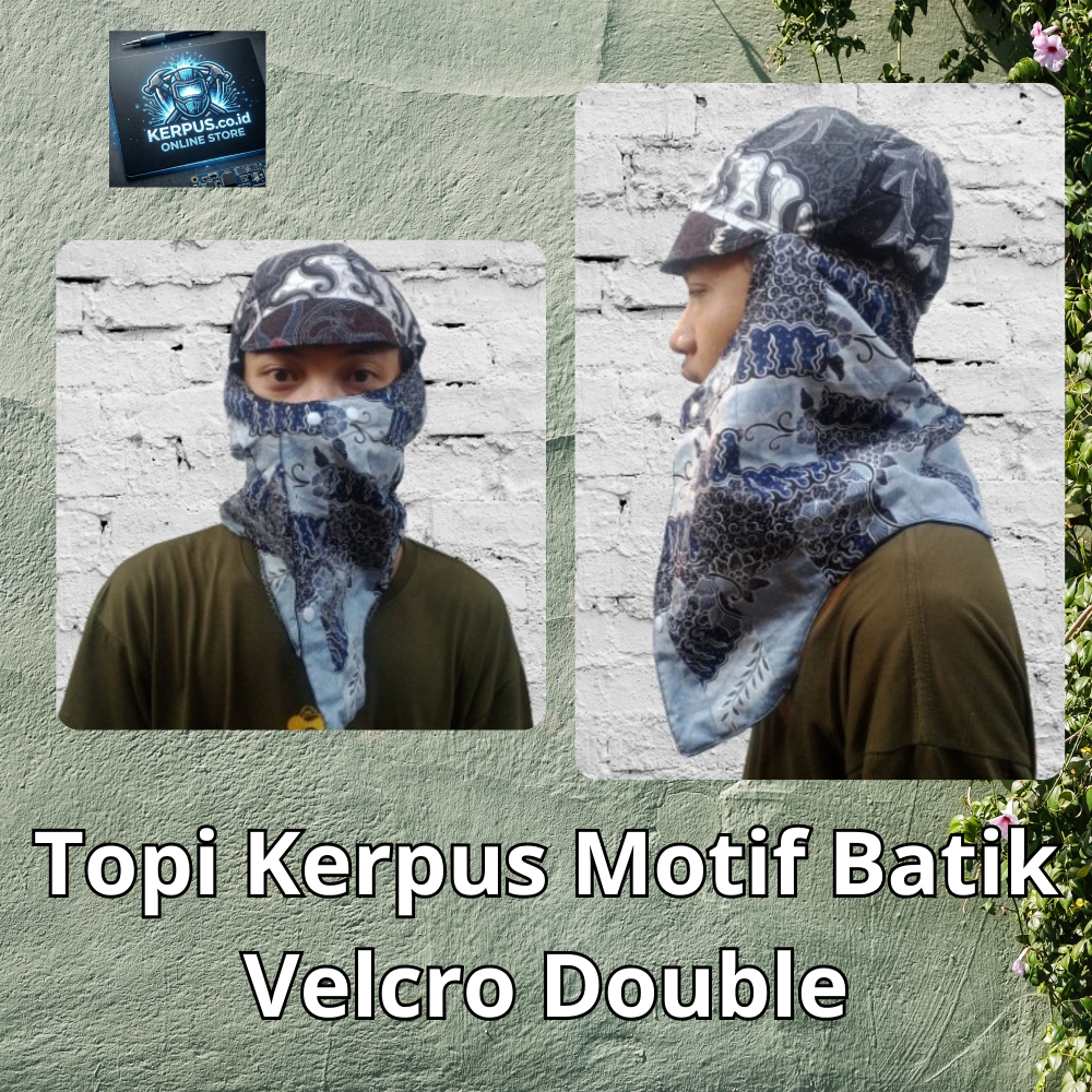 Topi Kerpus Proyek Motif Batik Velcro Double