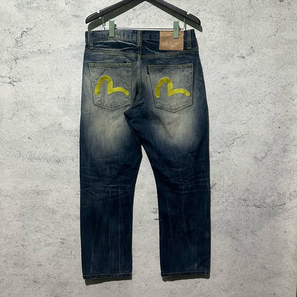 Evisu jeans distressed celana panjang evisu japan