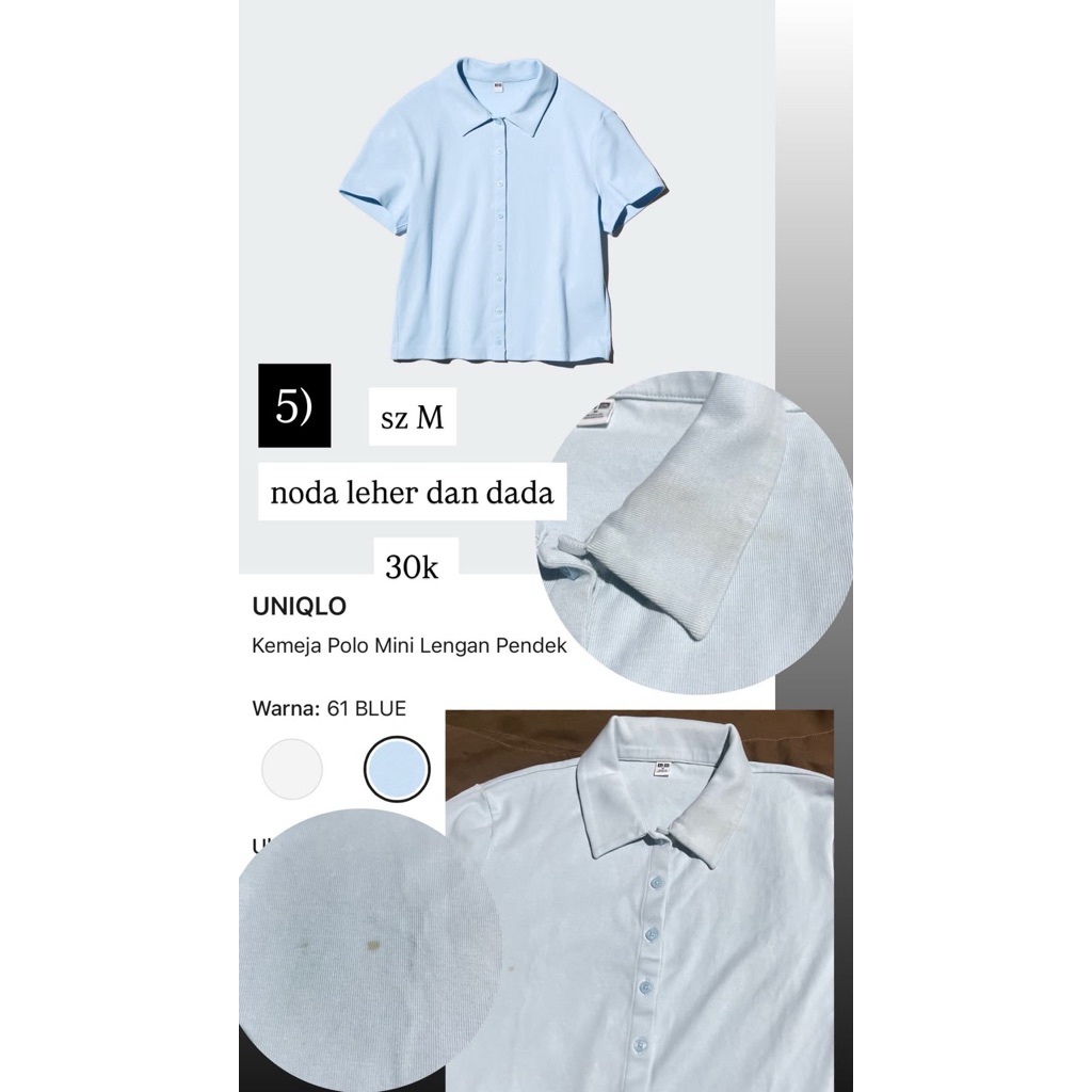 Kemeja Polo Mini Lengan Pendek