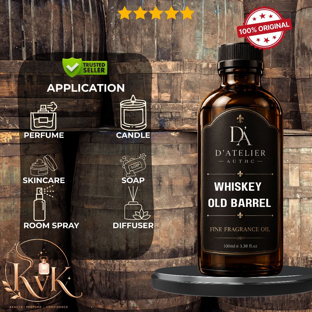 Whiskey Old Barrel Fragrance Oil 1Ml Premium Single Notes Aged Whiskey Oak Barrel Woody Smoky Boozy 