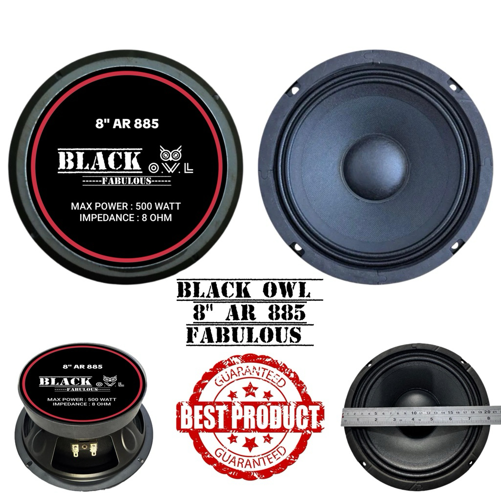BLACK OWL 8” AR 885 fabulous driver speaker 8 inch array 500 watt 8 ohm komponen speaker