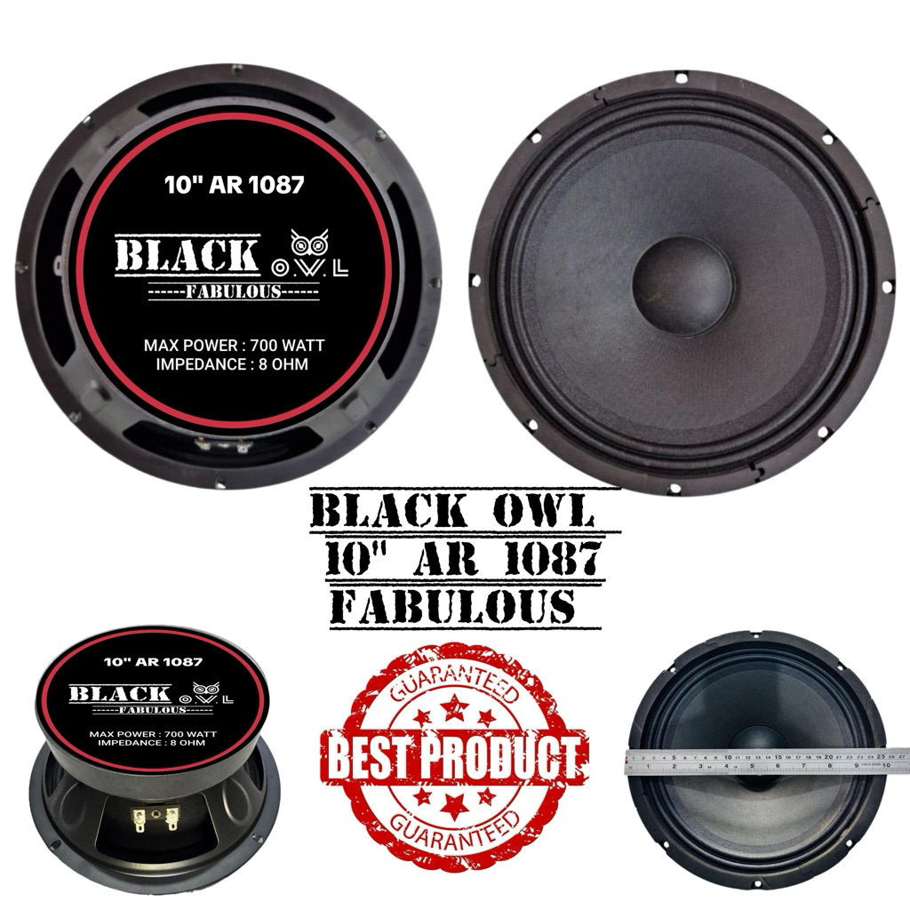 BLACK OWL 10” AR 1087 fabulous driver speaker 10 inch 700 watt 8 ohm komponen speaker