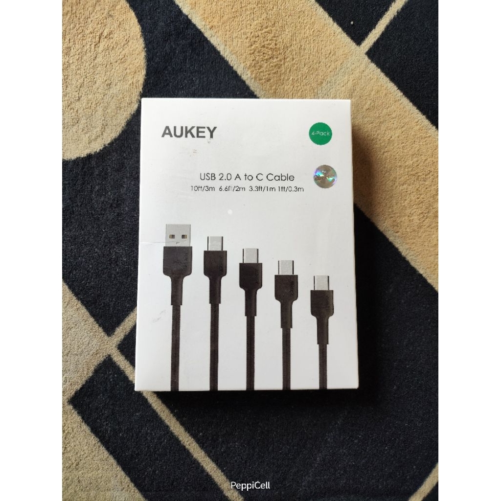 Paket Kabel Charger Aukey Type C isi 4 pcs