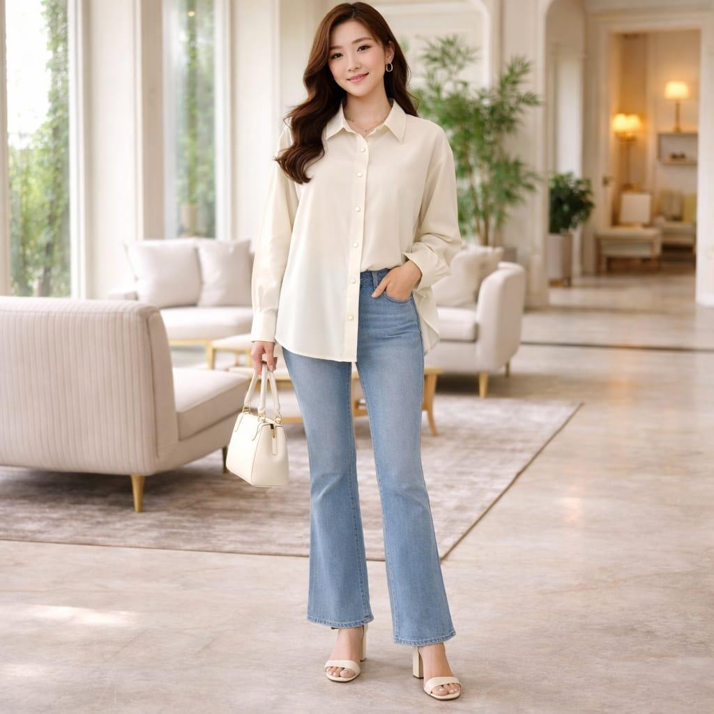 GENKA-Kemeja Basic Lengan Panjang Anne Shirt
