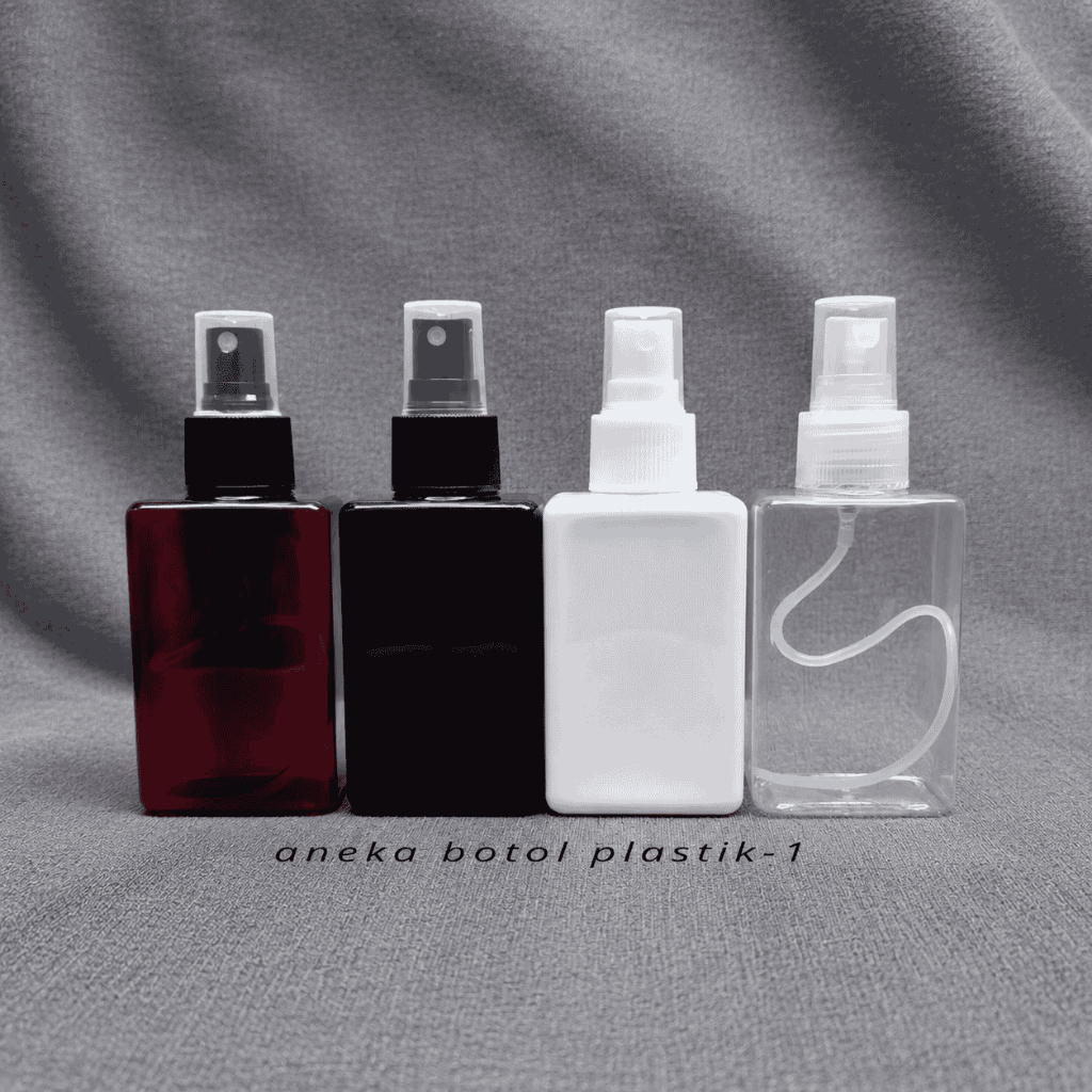 Botol Spray 100ml Plastik Spray Semprot / Botol Spray 100ml Kotak Bahan Tebal Elegan Hand Sanitizer