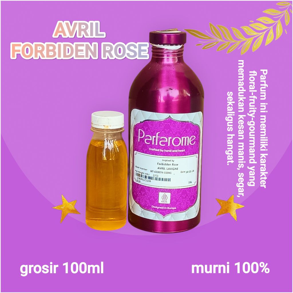 (100ml) Avril forbidden rose 100% murni bibit parfum parfarome