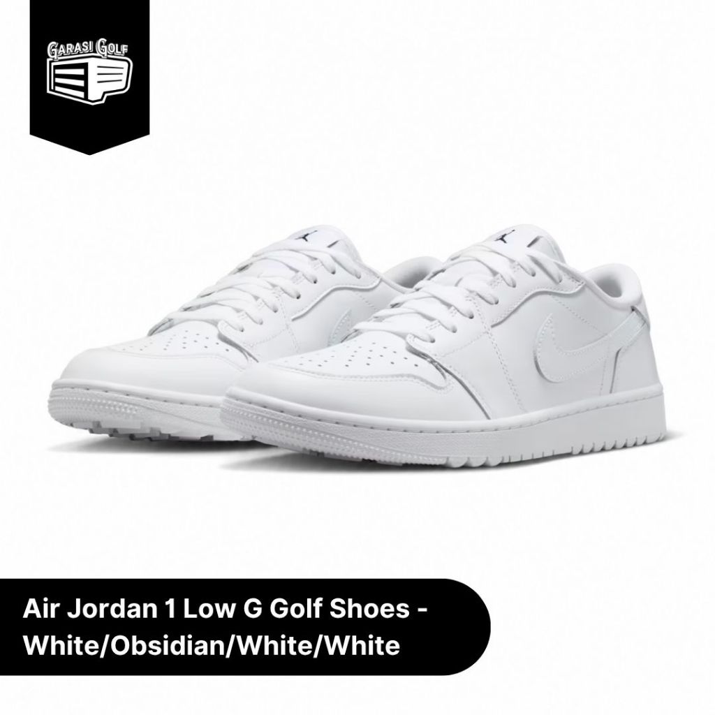 Nike Air Jordan 1 Low G White/Obsidian/White - Sepatu Golf Pria Original