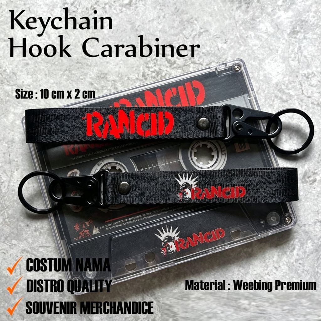 GANTUNGAN KUNCI RANCID - KEYCHAIN RANCID BAND  - KARABINER BAND PUNK RANCID