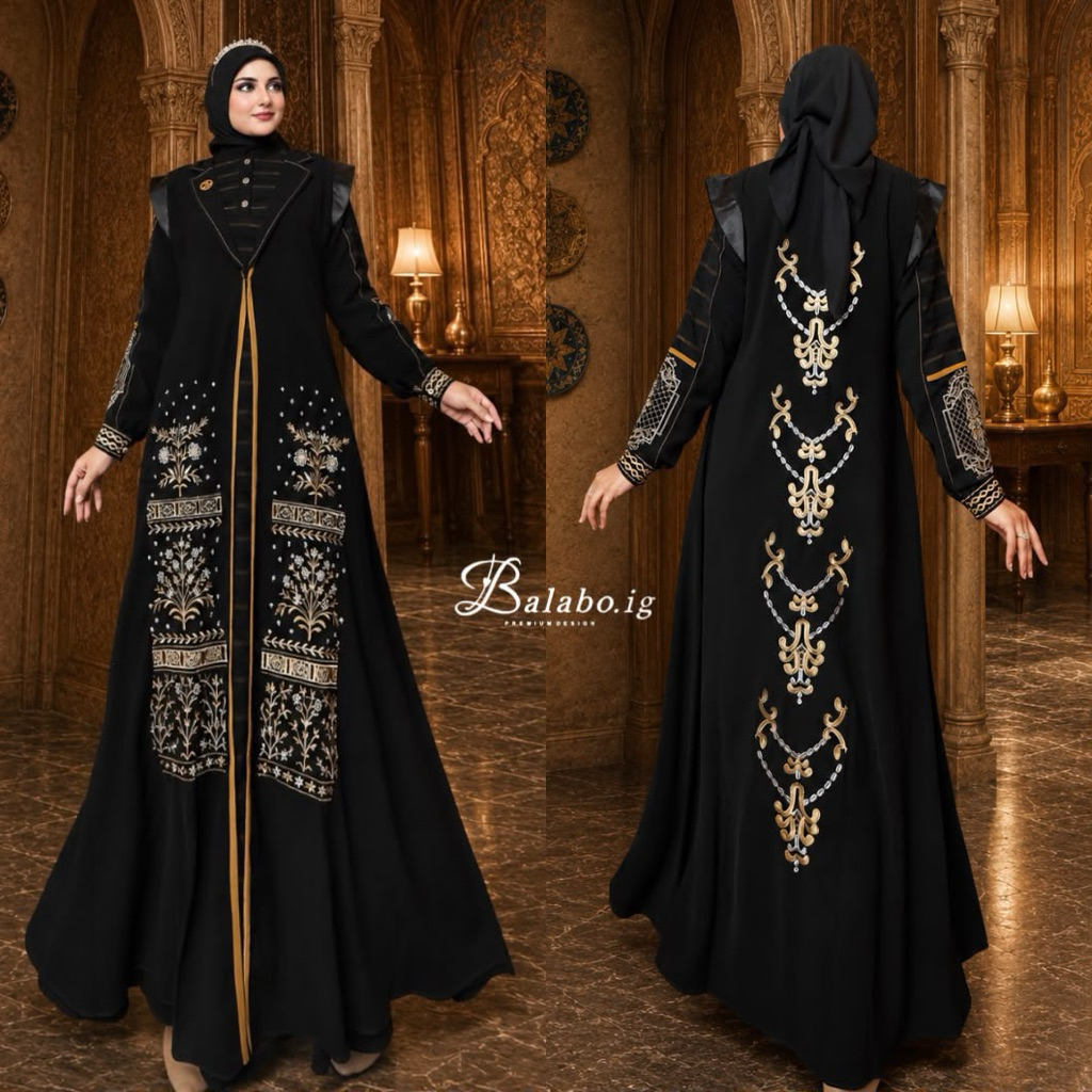 Gamis VALALA Jetblack Hikmat mix Bordir