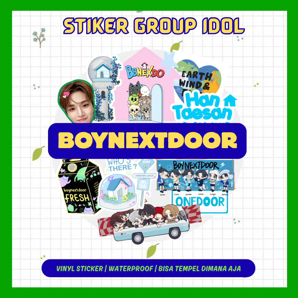 (28 PCS) STICKER BOYNEXTDOOR WATERPROOF | STIKER BOYNEXTDOOR SUDAH DIPOTONG