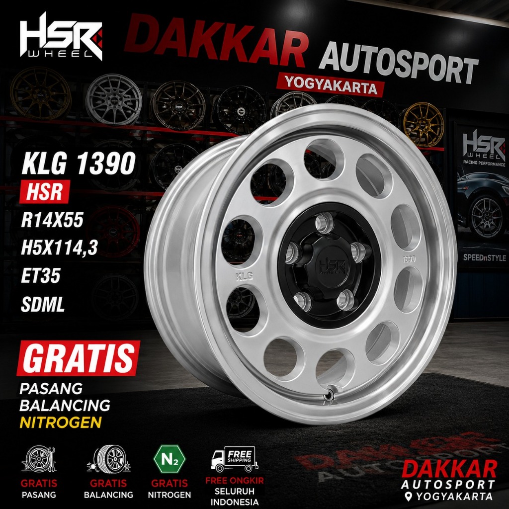 Velg Mobil Model Kaleng Ring 14 Hsr Klg Baut 5x114,3 Buat Mobil Ertiga Luxio Grandmax Dll