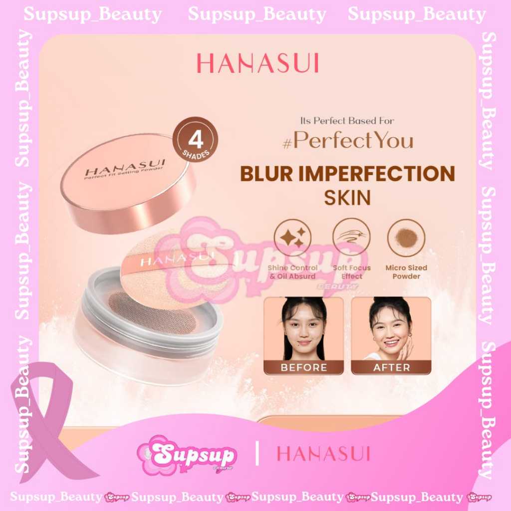 (LOOSE POWDER) HANASUI Perfect Fit Setting Powder 12g - Hanasui Loose Powder Bedak Tabur